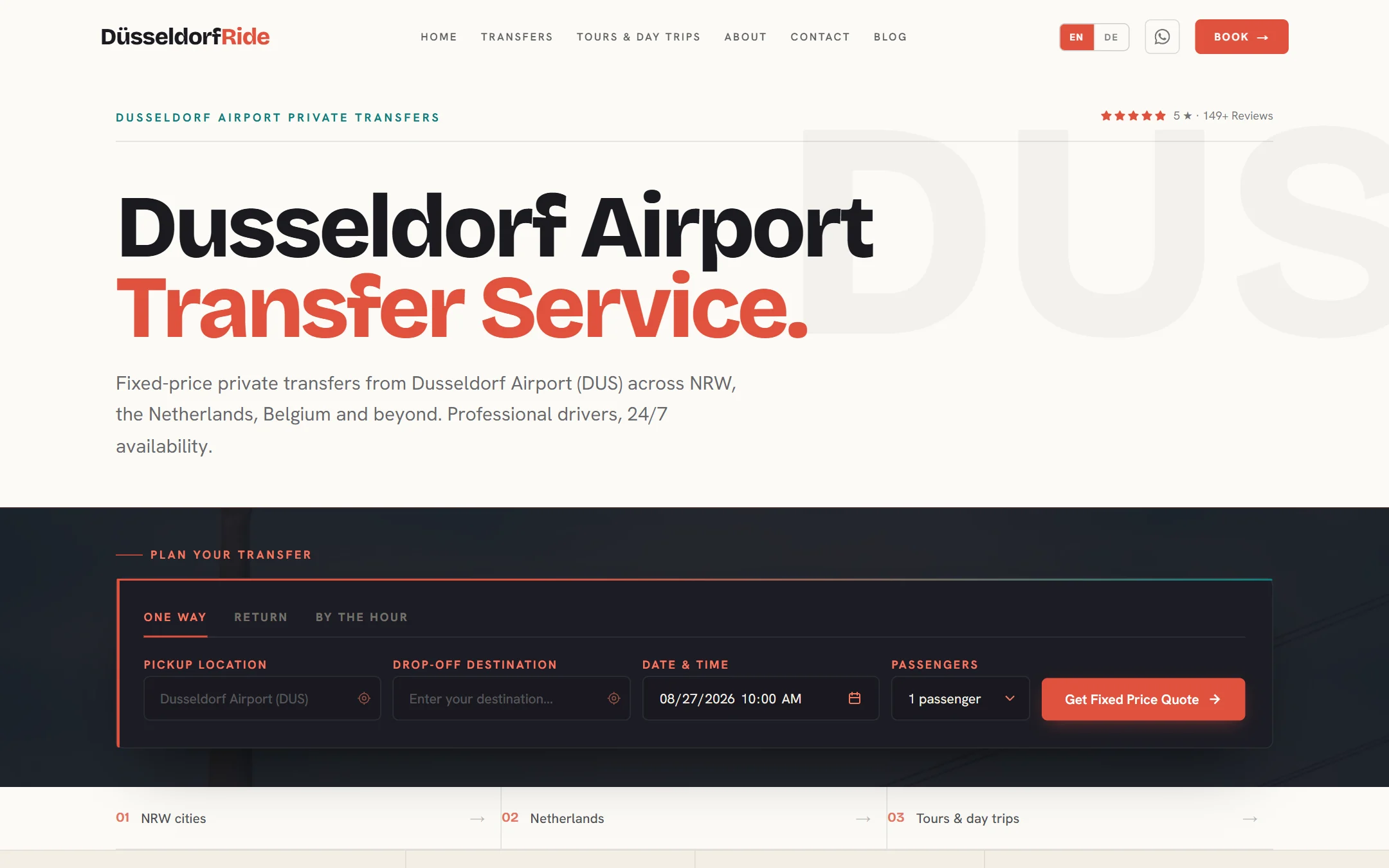 DüsseldorfRide — Airport transfers · Day tours