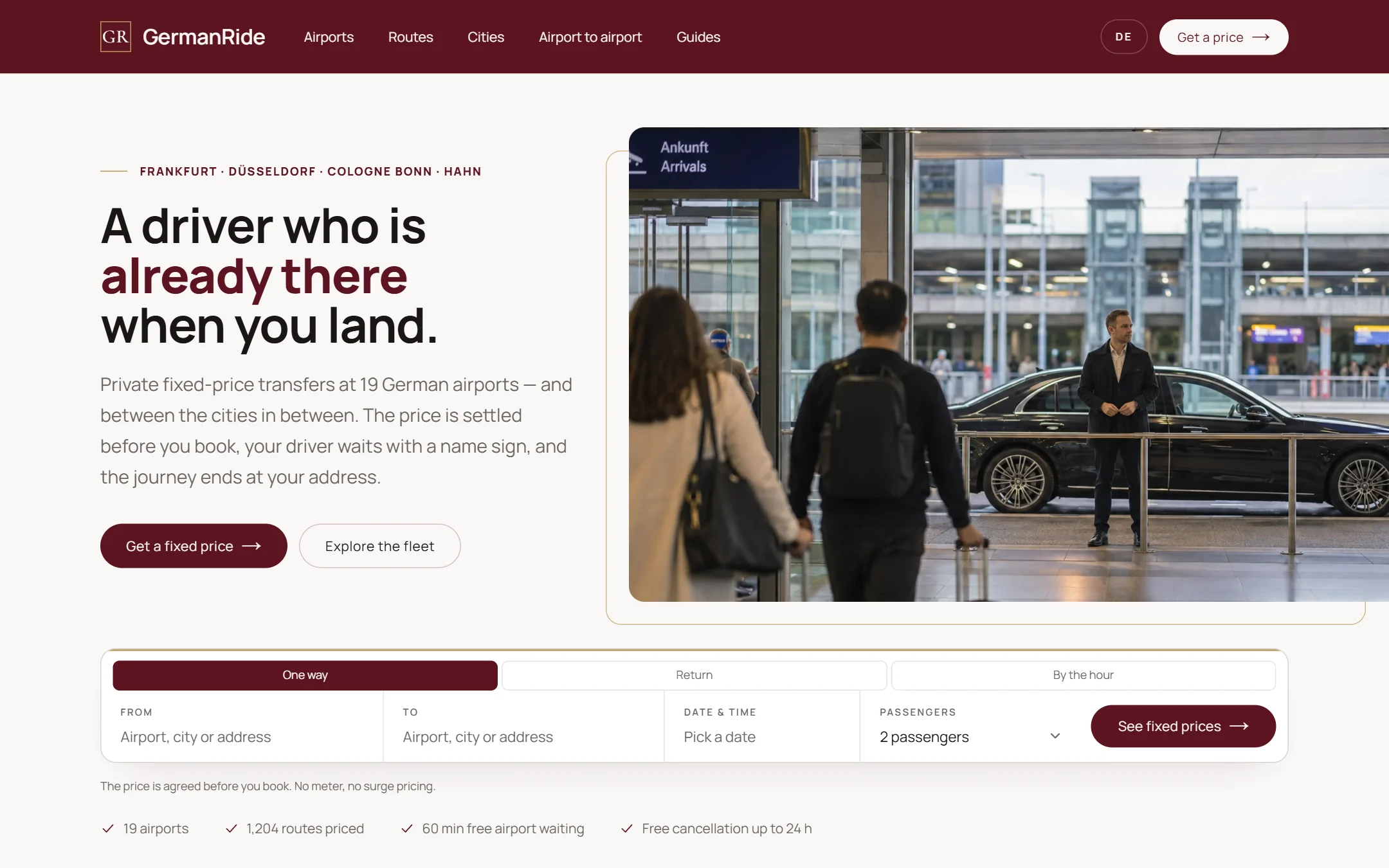 GermanRide — Airport transfers · Nationwide network